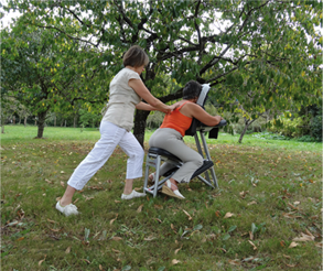 Massage assis dans la nature